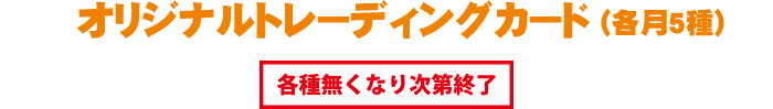 オリジナルトレーディングカード(各月5種) 各種無くなり次第終了