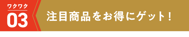 注目商品をお得にゲット！